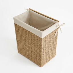 Laundry basket -BOHO- with lid and linen lining Laundry basket -BOHO- with lid and linen lining