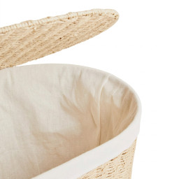 Laundry basket -BOHO- with lid and linen lining Laundry basket -BOHO- with lid and linen lining