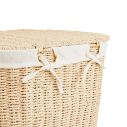Laundry basket -BOHO- with lid and linen lining Laundry basket -BOHO- with lid and linen lining
