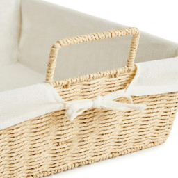 Ironing basket -BOHO- with lid and linen lining Ironing basket -BOHO- with lid and linen lining