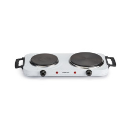 Hot plate double with handle "Nocta" white, 2500W