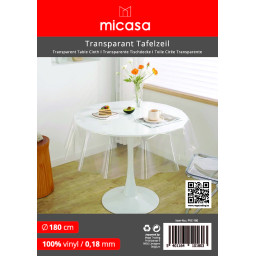 Transparent tablecloth round 0,18 mm - Ø 180 cm