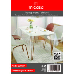 Transparent tablecloth 0,18 mm - 150 x 230 cm